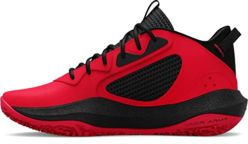Under Armour Unisex Grade School UA Lockdown 6 Basketball Shoes Court Performancence, Colore: Rosso, 38 EU