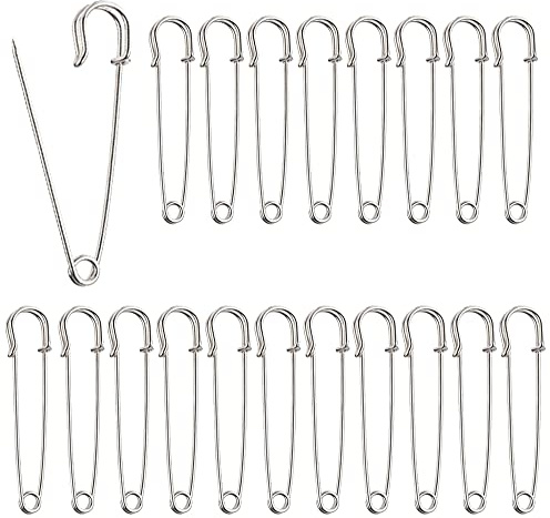 20 Stück 10 mm Sicherheitsnadeln Safety Pins Sicherheit Pin Sicherheitsnadel groß mit Praktischer Box für Befestigen und Nähen von Kleidung und Handarbeiten Schmuckherstellung