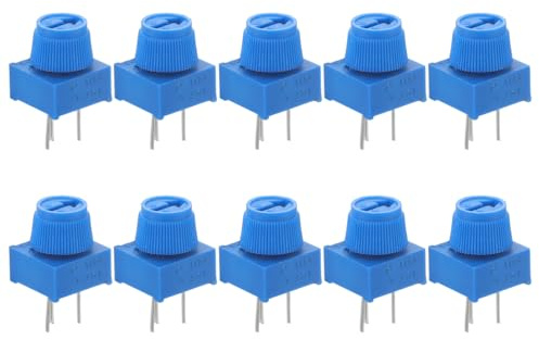 ibasenice Potenziometro Trim - 3 pin ad alta precisione verticale Trim Resistor/ 10 K Ohm Trim Potenziometro tagliere Trim Potenziometro con manopola (10 pezzi)