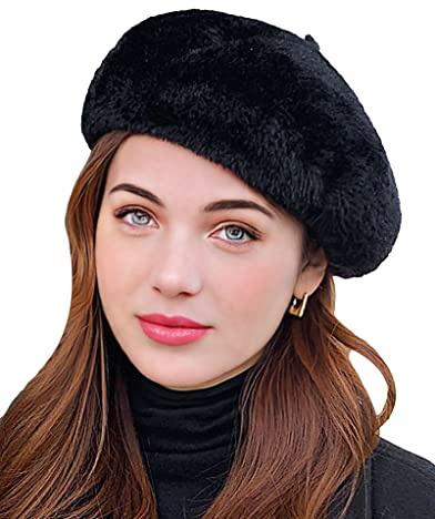 NLAND Cappello Francese Donna Basco Invernale da Pittore Capello Donna Eleganti Invernali Casual alla Moda (Nero, Taglia Unica)
