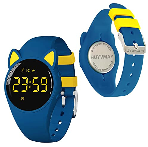 Kids Fitness Tracker Pedometer Watch Without App,20-Day Battery Life Rechargeable Watch, IP68 Waterproof Digital Watch for Girl Boy Kids Cute Wristwatch with Alarm Clock Step/Distance/Calorie Counter
