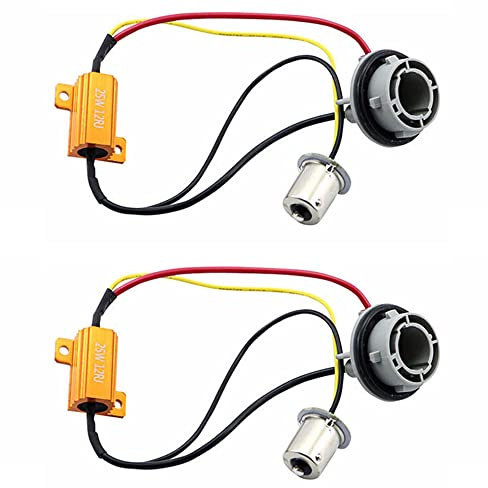QHYXT 2Pcs Auto Glühbirne Sockel 1156 BA15S BAU15S P21W LED CANBUS PY21W CAR Canceller Decoder Lastwiderstand 12V 25W No Flackern,1156 Base