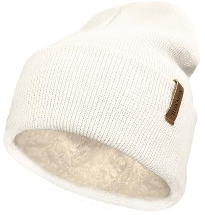 TOSKATOK - Gorro de Punto para Hombre y Mujer, Unisex, clásico, Suave, cálido, con Forro Polar térmico Suave