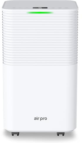 Air Pro 12L/Day Digital Dehumidifier - WIFI App - Large 2L Tank, Sleep Mode, 24H Timer Laundry Drying, Bedroom, Basement, Garage & Kitchen - Portable Electric Mould, Damp and Condensation Remover