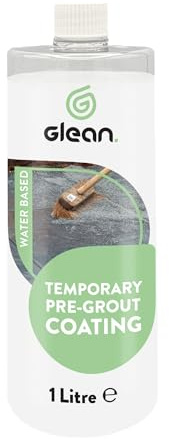 GLEAN Temporary Pre-Grout Coating | 1L | Water-Based Tile Barrier | Prevents Stains, Grout Haze & Cement Residue | Porcelain, Ceramic, Textured Tiles | Indoor Outdoor Tile Protect Solution