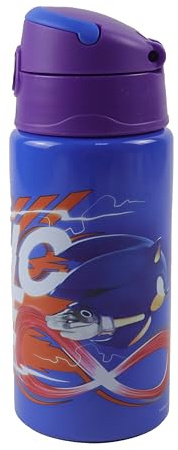 Sonic Characters Reusable Aluminium Sports Bottle 500ml - Holiday, Back to School Water Drinking Kids Lunch Children (Sonic)