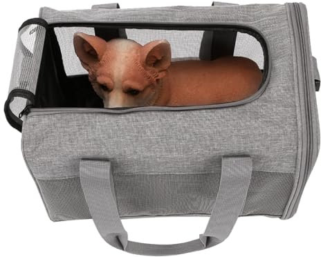 Hundetragetasche Bis 7 Kg - Katzen Tragetasche - Hunde Tasche Gassi, Faltbare Atmungsaktive Hundetrage Mit Verstellbarem Schultergurt, Für Kleine Mittelgroße Katzen Und Hunde, 38x25x26 cm