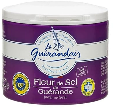 Fleur de Sel Traditionnel de Guérande, Récolte à la Main - Pot de 125g | Sel Fin de Qualité Supérieure - Idéal pour Assaisonner - Epicerie Fine Sel & Poivre - Le Lot De 3
