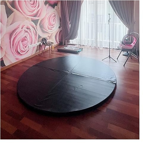 Schwarze Stangen-Crashmatte, rund, 3 Fuß/4 Fuß/5 Fuß/6 Fuß Stangenmatte, Stoßdämpfung, tragbare Fitness-Pole-Dance-Sicherheitsmatte, 1 Zoll/2 Zoll/4 Zoll dicke Gymnastikübung, Yoga, Fitness,