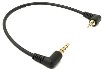 System-S Cavo audio 15 cm 2,5 mm jack maschio a 3,5 mm maschio angolare AUX adattatore nero