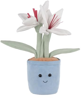 Apricot Lamb Lys Plante Fleur Peluches pour Enfants Doudou Doux Mignon pour Bébé Fille et Garçons Moelleux Lys Plante Blanc 30 cm