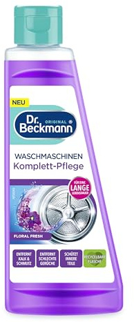Dr. Beckmann Waschmaschinen-Komplett-Pflege | Floral Fresh | 250 ml | Tiefenreinigung | Hygiene-Effekt | Korrosionsschutz | Für Dichtungen, Trommel & Leitungen