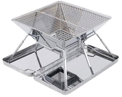 Barbecue à charbon pliable avec revêtement anti-adhésif pour extérieur