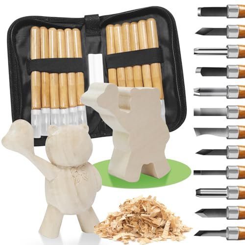 Juego de herramientas para tallar 16 piezas, incluye juego de cuchillos de seguridad, guantes de seguridad y bolsa de poliuretano, juego de herramientas para tallar madera, verduras, frutas, etc