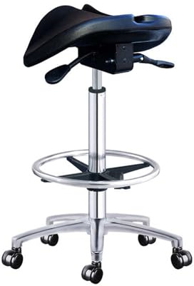 Sadelpall, 360° Rörlig Arbetsstol, Höjdjusterbar Snurrpall, For Barbersalong/skönhetssalong/kontor, Enkel Installation(Height 65-85CM)