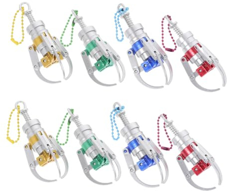 TOYANDONA 8pcs Mini Claw Machine Keychain Plastic Gripper Toy Funny Bag Hanging Decor for Boys and Girls Vending Machine Toys