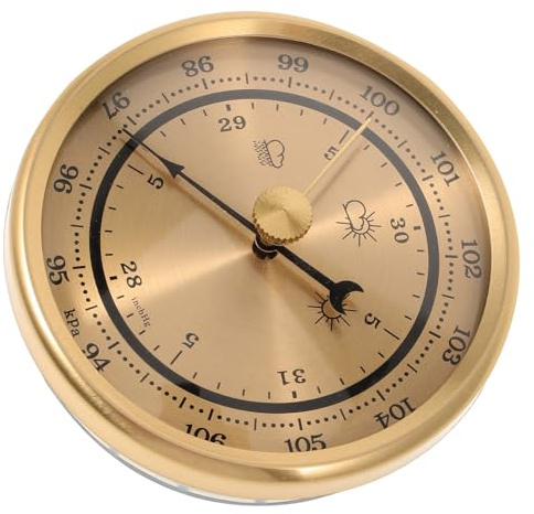 Abaodam Portable Dial Barometer Air Pressure Gauge Indoor Weather Station Thermometer and Hygrometer for Home Use Multi-functional Atmospheric Pressure Measurement