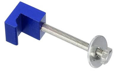 sourcing map 1 pz J-Hook Crossover, kit di montaggio per cassetta degli attrezzi in alluminio per camion pick-up cassetta degli attrezzi cravatta giù, superficie anodizzata con dado di fissaggio, blu