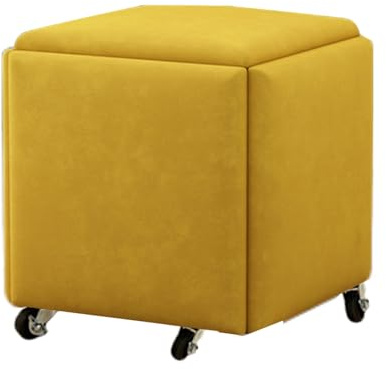 Generico Cubo di seduta impilabile 5 in 1, poggiapiedi, sgabello da toeletta, facile da rimuovere for soggiorno, sala da pranzo, camera da letto (45x45x45 cm)(Color 2,45x45cm)