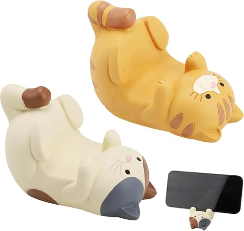EHOENTROPY 2 Pezzi Divertente Supporto per Cellulare Carino Gatto Simpatico Supporto per Telefono Supporto per Cellulare da Tavolo Supporto per Cellulare da Scrivania Supporto per Smartphone Supporto