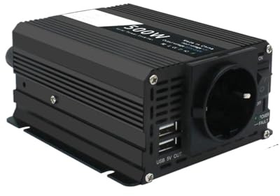 Convertitore Inverter Per Auto Adattatore Trasformatore Automatico Doppia Presa USB UE/USA Convertitore Universale Da 500 W CC 12 V A CA 110 V 220 V 50 Hz 60 Hz Invertitore(12V 220V EU Black)