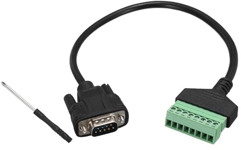 QUARKZMAN Adaptador De Conector DB9 Macho A Terminal De Tornillo De 8 Pines | Paquete De 1, Cable De Extensión Sin Soldadura Con Conector VGA De 9 Pines De Audio Video Multimedia Y Redes KTV