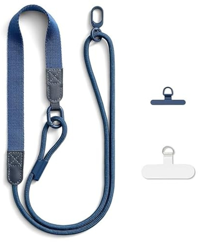 Rainway Collana per cellulare, cinturino regolabile per cellulare da appendere con 2 morsetti, cinturino per cellulare universale, compatibile con tutti gli smartphone