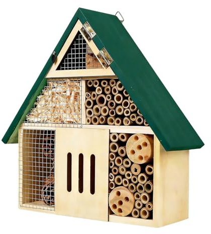 Bienenhaus, dekorativer Unterschlupf für Bestäuber, wetterfest, Bestäuber- und Bienenhaus, für Baum, Hinterhof, Balkon, Terrasse, Innenhof, Park