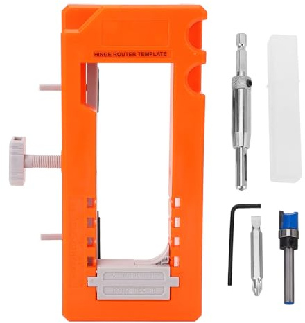 FTVOGUE Schablone für Türscharniere, Stemmgerät mit Schiebemechanismus, Selbstzentrierender Bohrer für Scharnierlängen von 7,6 Cm Bis 12,7 Cm, Dicke 1/4 Zoll, 5/8 Zoll