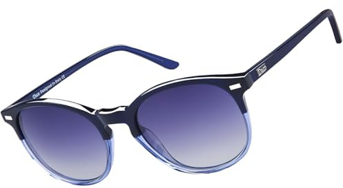 DUCO Retro Polarisierte Damen Sonnenbrille Vintage UV400 Schutz Sonnenbrillen Leichtgewicht Acetat Rahmen 1230 (Blau)