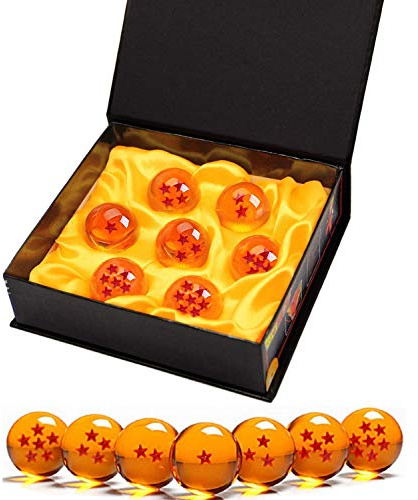 7 Palline Dragon Ball Balls, Dragon Balls da 1 a 7 Stelle con Confezione Regalo, Pezzi da Collezione per Dragon Ball Z Regalo (Diametro 4,3 cm) Arancione