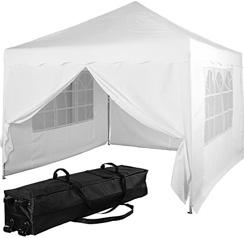 INSTENT Pavillon 3 x 3 m Basic wasserdicht UV Schutz 50+, 4 Seitenteile, Farbwahl, weiß