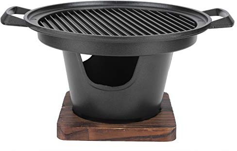 Poêle à barbecue portable, accessoires de barbecue 26x21x12.5cm multifonctionnel barbecue au charbon de bois gril de table fumeur gril pour le ménage