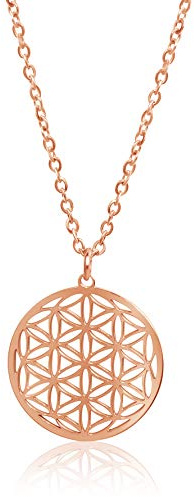 Nuoli® Blume des Lebens Kette Damen (45 + 5cm verstellbar) Halskette mit Lebensblume Anhänger für Frauen & Mädchen