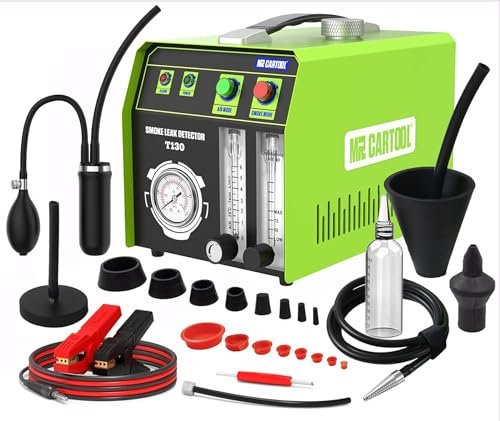 MR CARTOOL EVAP Macchina del Fumo Doppia modalità per Auto con Manometro Digitale e Misuratore di Flusso di Fumo e Contatore dell'olio, Diagnostico per Rilevatore di Perdite di Carburante Auto 12V