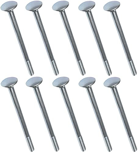 AERZETIX - Lot de 10 Boulons de Carrosserie à Tête Ronde à Collet Carré - M6x90mm - en Acier Zingué - DIN 603