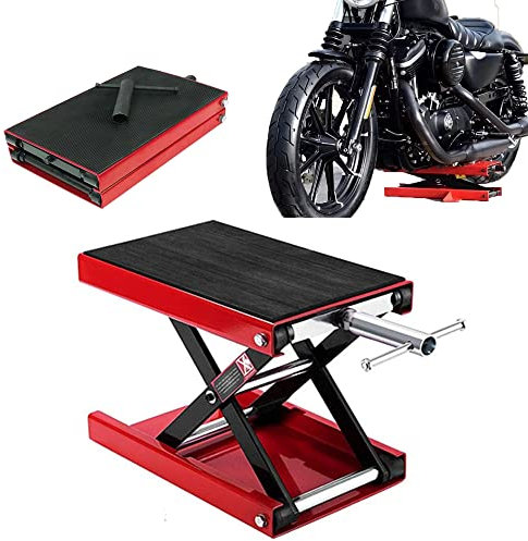 AUTOFU Scissor Lift Jack, Motorcycle Center Scissor Lift, 1100lbs/500kg Motorbike Scissor Lift Stand, Steel Motorbike Repair Lift Jack Scissor Hoist Stand for Garages Repair