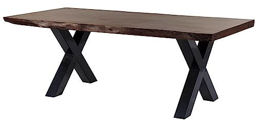 MASSIVMOEBEL24.DE Esstisch Akazie braun lackiert Freeform | 220x100x77 cm (BxTxH) 92 kg Modern zerlegt vollmassiv MASSIVMOEBEL24.DE
