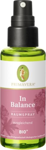 PRIMAVERA Raumspray In Balance bio 2 x 50 ml - Rose, Orange und Rosengeranie- Aromadiffuser, Aromatherapie - augleichend - vegan