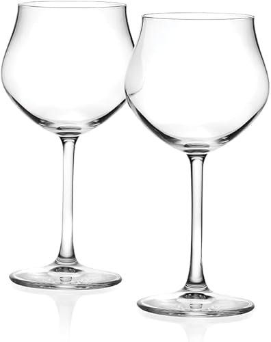 RCR Cristalleria Italiana Da Vinci White Wine Stemware. Set of Two Crystal Italian Wine Glasses