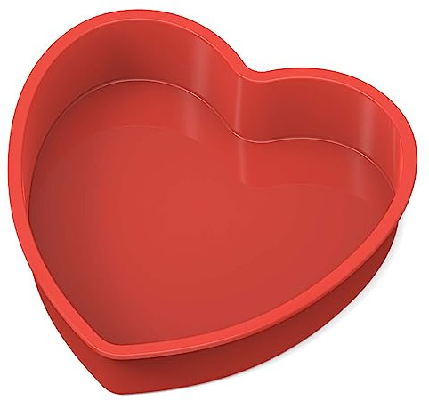Silicone Heart Shaped Cake Pans - 11 Inch Large Nonstick Heart Cake Pans for Cakes and Brownies