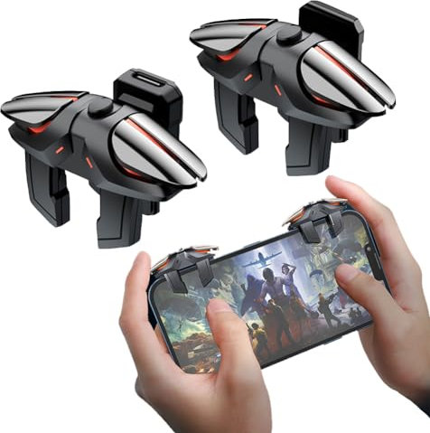 Ozkak Mobile Controller Trigger Schnellfeuer Rapide Fire 5 Stufen L1R1 L2R2 4 Auslöser Handy für PUBG COD Android iOS