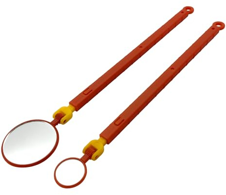 ZKTOOL Set di 2 Specchietti di Ispezione Isolati da 1000 V, Specchietti di Ispezione Telescopici per Veicoli Ibridi ed Elettrici, Specchio di Ispezione Rotante, 20MM e 40MM