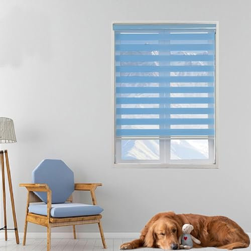 Verdunkelungsrollo Klemmfix 100 x 220 cm Sichtschutz Sonnenschutz Verdunkelungs Rollo Klemmrollo inkl. Montagematerial für Fenster und Tür, Blau