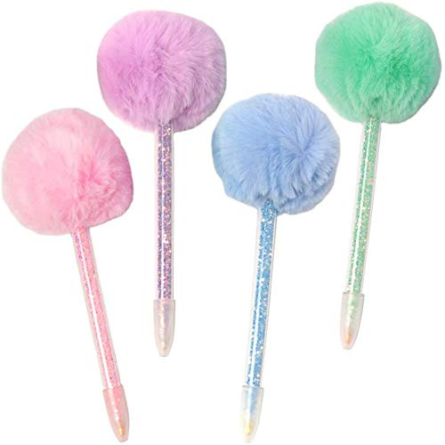 EVGOOGYY Lot de 4 stylos pour peinture diamant avec pompons pour nail art