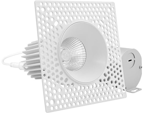 LUXRITE 3 Inch Trimless LED Recessed Lighting, 15W, 1100LM, 5CCT Selectable 2700K-5000K, Dimmable Ceiling Spotlight, CRI 90, Damp & IC Rated, Plaster Downlight, ETL Listed
