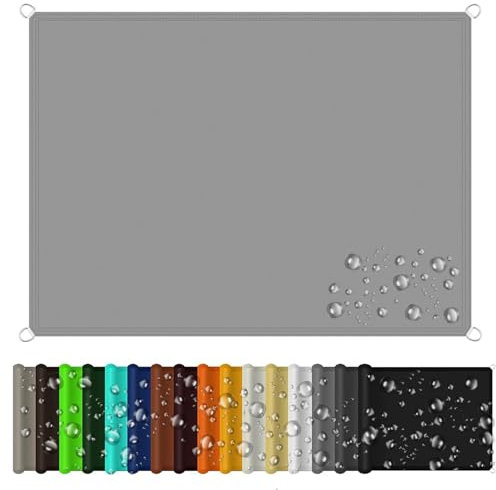 Sun Shade Sail Waterproof 1 x 2 m Rectangle Canopy Awnings for Patios 98% UV Block with Free Rope for Garden Shade Patio Lawn Activities Canopy, Light Grey