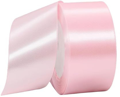 Rosa Satinband 40mm,Geschenkband Satinband 22 Meter Polyesterband, Rosa Schleifenband für Geschenkverpackung,Dekoration,Hochzeit,Weihnachten,Bastelarbeiten,und Geschenkverpackung