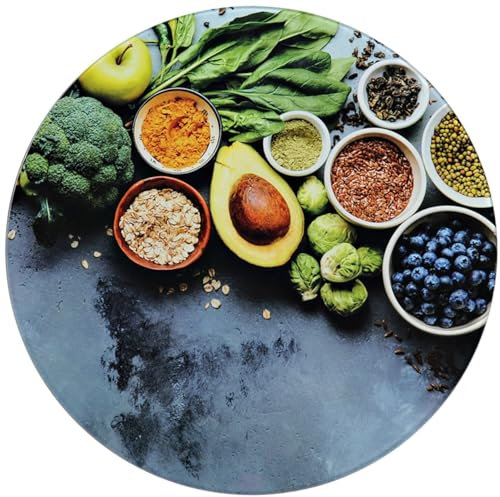 Élégante planche de service ronde en verre trempé, 27 cm, planche à découper décorative, pour cuisine moderne