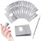 Soodyoow 200 Pcs Papillote Ongle Semi Permanent, Papillote Ongle avec 1 Pièce pour Poussoir à Cuticules, Aluminium Ongle Semi Permanent pour Retirer À Ongles Le Gel Ongle